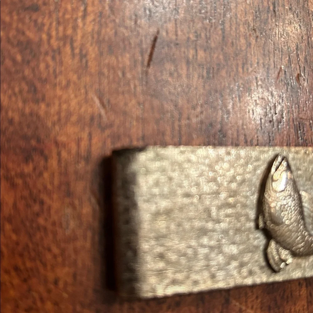 Money Clip- Vintage- Goldtone with Sport Fish